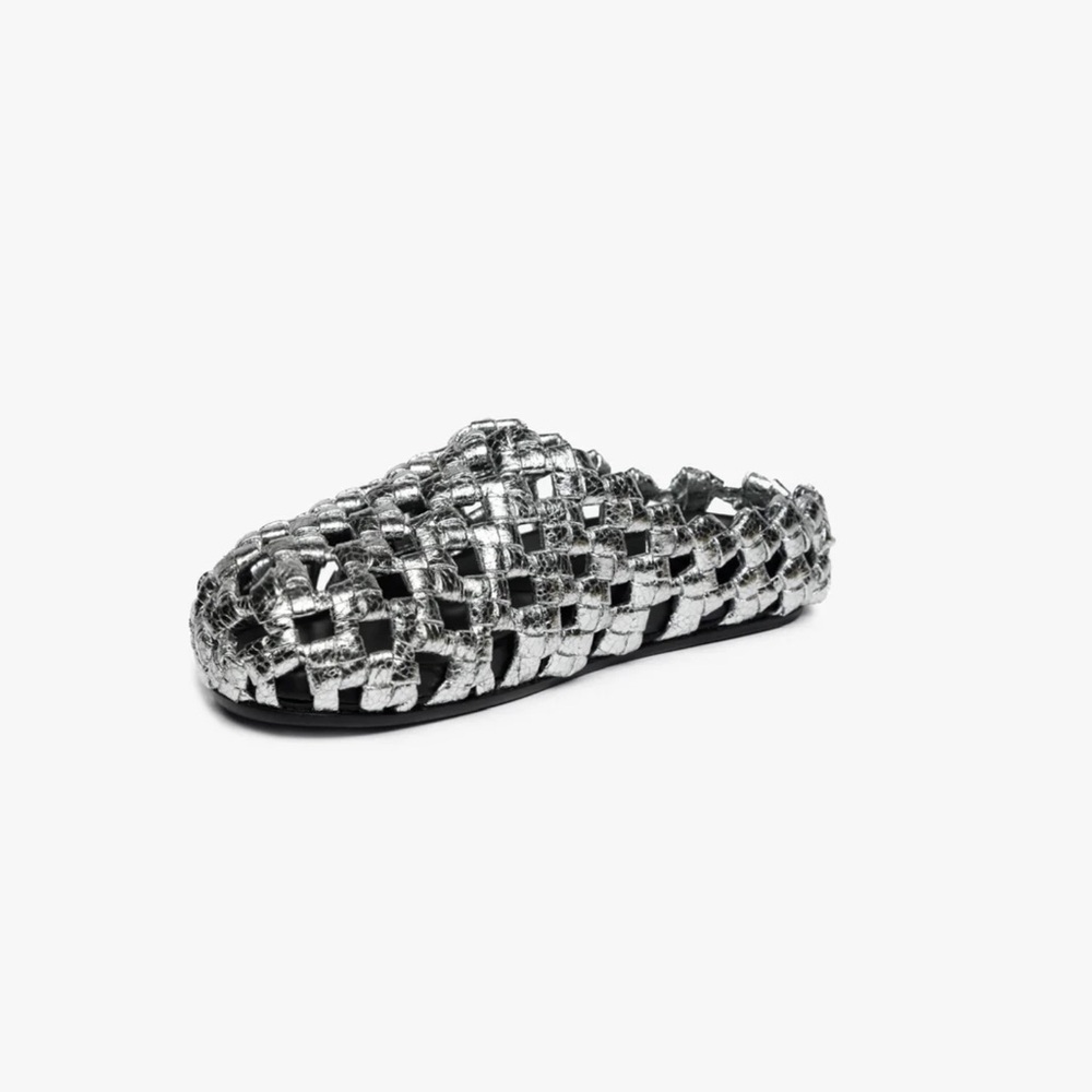 WEAVED CLOGS SILVER GOLD - EXCLUSIVE